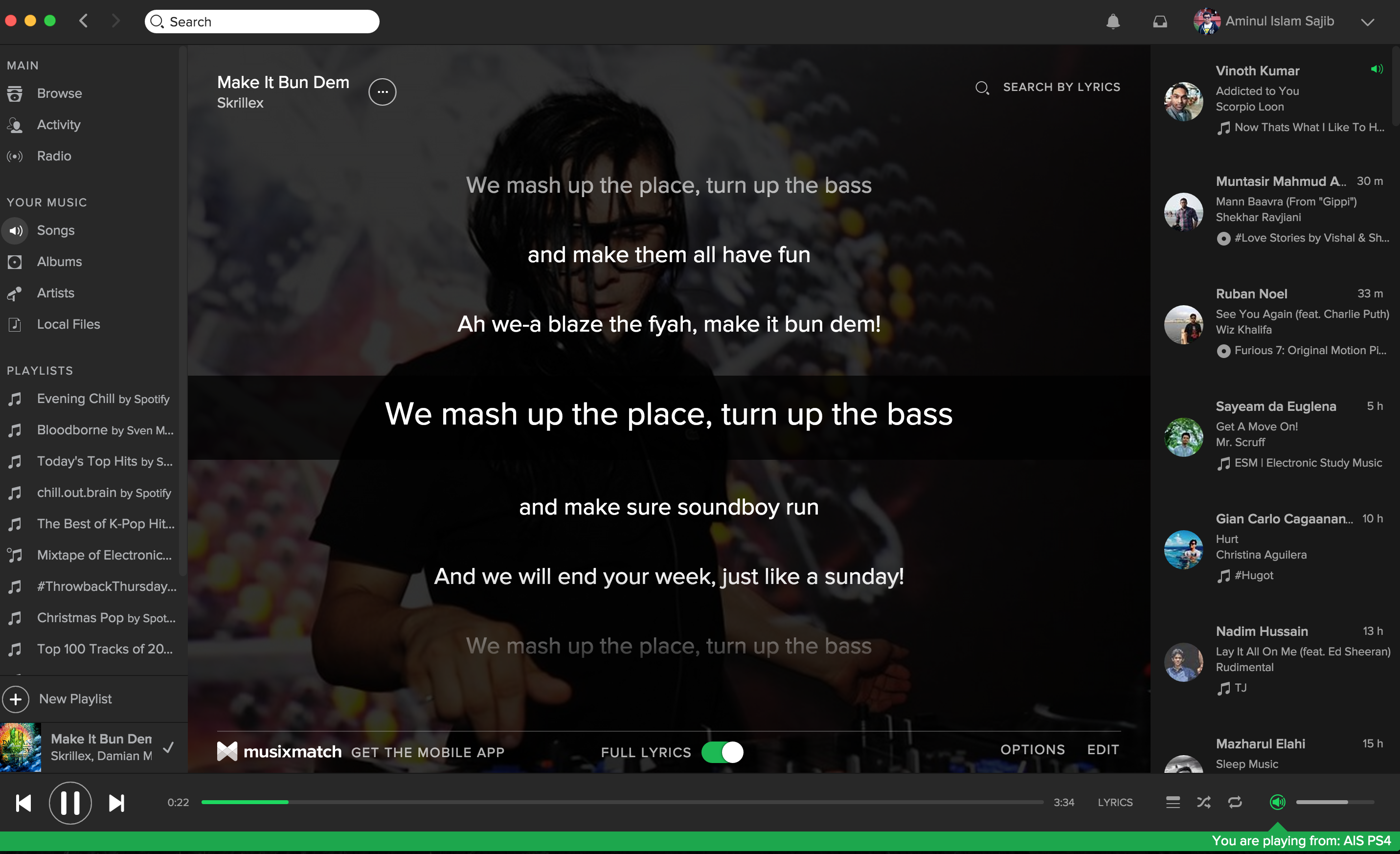how to get lyrics on spotify for mac